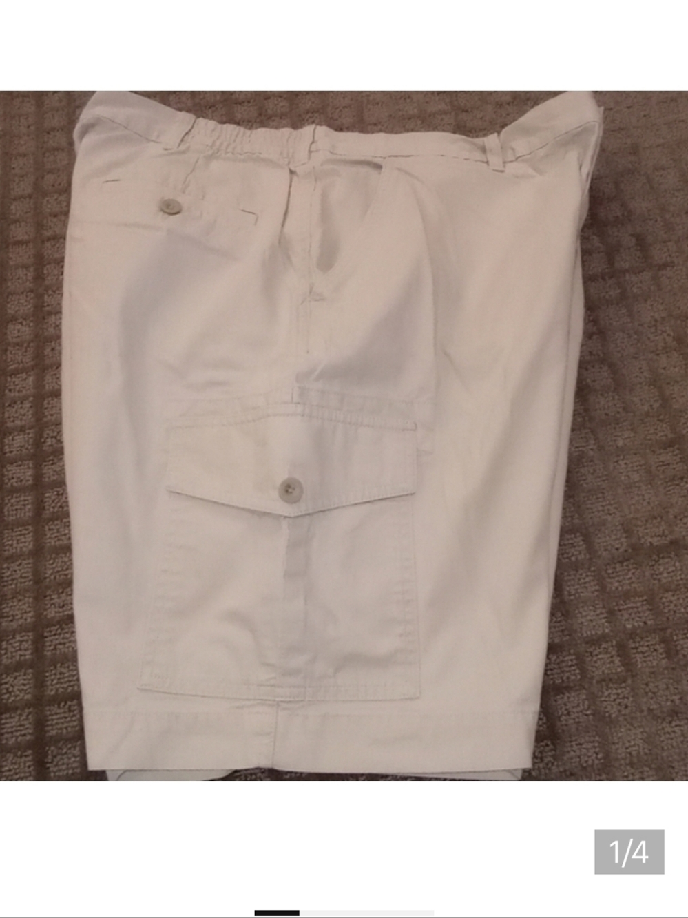 Roundtree & Yorke Tan Cream Cargo Shorts Lots of Pockets! Big Man's 42 Men's